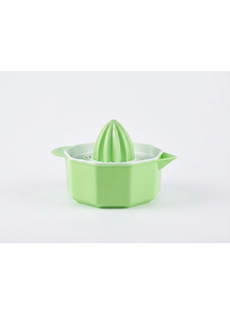 Manual Citrus Juicer & Lemon Squeezer with Built-in Strainer and Pour Spout - Portable Hand Press for Fresh Juice - Pastel Green - Image 1